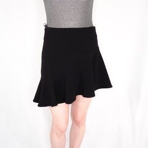 Bec & Bridge Black Asymmetrical Ruffle Mini Skirt